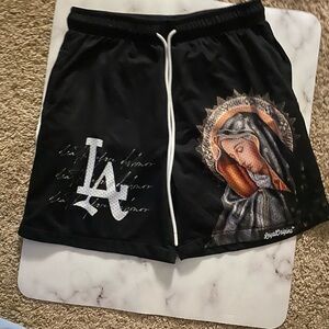 Origins Black Athletic Shorts with Graphic Design